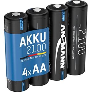 Ansmann Accu AA 2.100 mAh NiMH 1,2 V oplaadbare penlitebatterijen AA met geringe zelfontlading, ideaal voor draadloze muis/toetsenbord, wekker/klok, speelgoed, solarlamp, LED-lampen, deco (4 stuks) Ansmann Accu AA 2.100 mAh NiMH 1,2 V oplaadbare penlitebatterijen AA met geringe zelfontlading, ideaal voor draadloze muis/toetsenbord, wekker/klok, speelgoed, solarlamp, LED-lampen, deco (4 stuks)