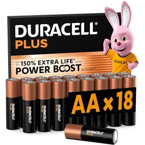 Duracell Plus AA-batterijen, 18 Stuks, Alkalinebatterijen 1,5V, Tot 150% Extra Levensduur met POWER BOOST-ingrediënten, Betrouwbaarheid voor Dagelijkse Apparaten, 0% Plastic Verpakking, MN1500 Duracell Plus AA-batterijen, 18 Stuks, Alkalinebatterijen 1,5V, Tot 150% Extra Levensduur met POWER BOOST-ingrediënten, Betrouwbaarheid voor Dagelijkse Apparaten, 0% Plastic Verpakking, MN1500
