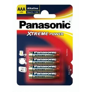 Panasonic LR03 batterijen alkaline Xtreme Power, maat AAA, verpakking van 4 stuks Panasonic LR03 batterijen alkaline Xtreme Power, maat AAA, verpakking van 4 stuks