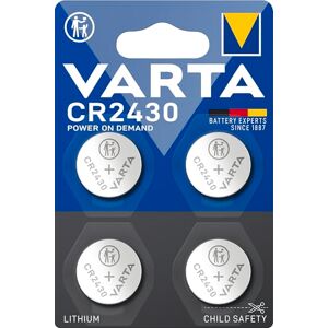 Varta Batterijen knoopcellen CR2430, 4 stuks, power on demand, lithium, 3 V, kindveilige verpakking, voor Smart Home-apparaten, autosleutels en andere toepassingen Varta Batterijen knoopcellen CR2430, 4 stuks, power on demand, lithium, 3 V, kindveilige verpakking, voor Smart Home-apparaten, autosleutels en andere toepassingen