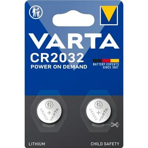 Varta Batterijen knoopcellen CR2032, 2 stuks, Power On Demand, lithium, 3 V, kindveilige verpakking, voor Smart Home-apparaten, autosleutels en andere toepassingen Varta Batterijen knoopcellen CR2032, 2 stuks, Power On Demand, lithium, 3 V, kindveilige verpakking, voor Smart Home-apparaten, autosleutels en andere toepassingen