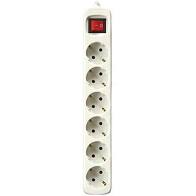 Silver Electronics 9632 Verlengsnoer - 6 Stopcontacten, 3m Kabel Silver Electronics 9632 Verlengsnoer - 6 Stopcontacten, 3m Kabel