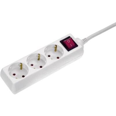as - Schwabe as Schwabe 11361 3-Weg Stopcontactstrips met Schakelaar, IP20, 230 V/16 A, 1,4 meter Kabel, Wit as - Schwabe as Schwabe 11361 3-Weg Stopcontactstrips met Schakelaar, IP20, 230 V/16 A, 1,4 meter Kabel, Wit