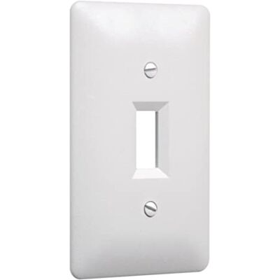 TayMac 4000W overschilderbare enkele tuimellamp wandplaat Cover, wit, 1-Gang TayMac 4000W overschilderbare enkele tuimellamp wandplaat Cover, wit, 1-Gang