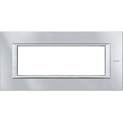 Bticino Axolute - 6p Technische rechthoekige plaat - Monochroom Zilver - Schakelplaat Bticino Axolute - 6p Technische rechthoekige plaat - Monochroom Zilver - Schakelplaat