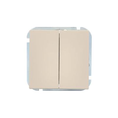Unitec Dubbele schakelaar Miami, 10 A, IP20, inbouwmontage, glanzend, sahara beige, 1 stuk Unitec Dubbele schakelaar Miami, 10 A, IP20, inbouwmontage, glanzend, sahara beige, 1 stuk