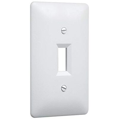 TayMac 4000W overschilderbare enkele tuimellamp wandplaat Cover, wit, 1-Gang TayMac 4000W overschilderbare enkele tuimellamp wandplaat Cover, wit, 1-Gang