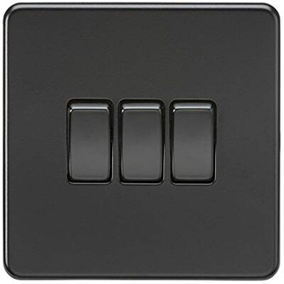 Knightsbridge SF4000MBB Schroefloze 3G 2-Weg Schakelaar Rockers, 230 V, Mat Zwart Knightsbridge SF4000MBB Schroefloze 3G 2-Weg Schakelaar Rockers, 230 V, Mat Zwart
