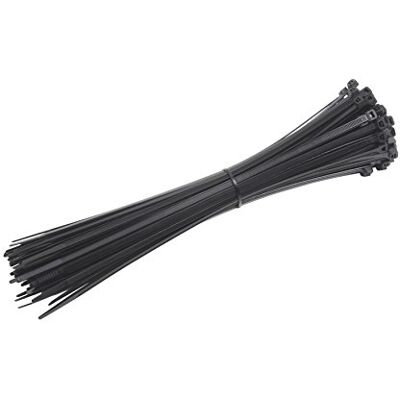 Meister Kabelbinders, praktische set, 50 stuks, zwart, 370 x 4,8 mm, stevig nylon, uv-bestendig, duurzaam en robuust, kabelbinderset voor bundelgoederen, kabelverbinders, 7452360 Meister Kabelbinders, praktische set, 50 stuks, zwart, 370 x 4,8 mm, stevig nylon, uv-bestendig, duurzaam en robuust, kabelbinderset voor bundelgoederen, kabelverbinders, 7452360