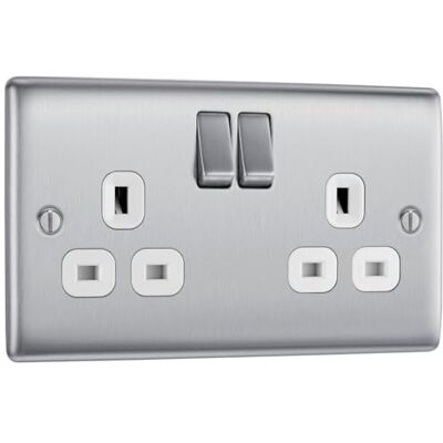 British General Nexus Metaal 13A Dubbelpolaire schakelcontactdoos - Elektrisch stopcontact British General Nexus Metaal 13A Dubbelpolaire schakelcontactdoos - Elektrisch stopcontact