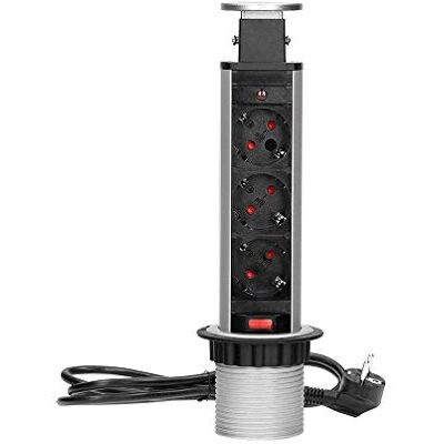 MGA ORNO Verlengsnoer - 3 aardingspoelen, retractabel deksel, 1,8 m kabel - Verlengsnoer MGA ORNO Verlengsnoer - 3 aardingspoelen, retractabel deksel, 1,8 m kabel - Verlengsnoer