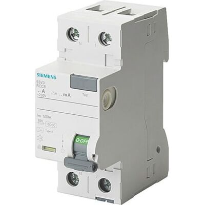 Siemens SENTRON differentiaalschakelaar 5sv 70mm klasse A 2-polig 25A 30mA Siemens SENTRON differentiaalschakelaar 5sv 70mm klasse A 2-polig 25A 30mA
