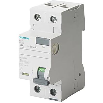 Siemens 5SV3312-6KK12 RCCB, 2-polig, type A, in: 25 A, 30 mA, AC: 230 V, teken (ruwe omgevingen), wit Siemens 5SV3312-6KK12 RCCB, 2-polig, type A, in: 25 A, 30 mA, AC: 230 V, teken (ruwe omgevingen), wit