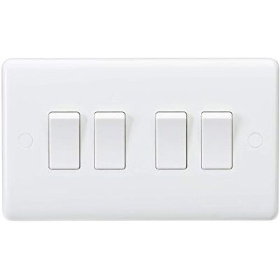 Knightsbridge CU4100 gebogen rand 10 A 4 bende 2 weg schakelaar, wit Knightsbridge CU4100 gebogen rand 10 A 4 bende 2 weg schakelaar, wit