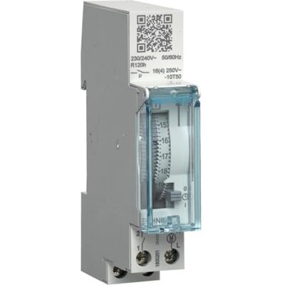Hager EHN011 - Mechanische timer met 200u reserve - Tijdschakelaar Hager EHN011 - Mechanische timer met 200u reserve - Tijdschakelaar