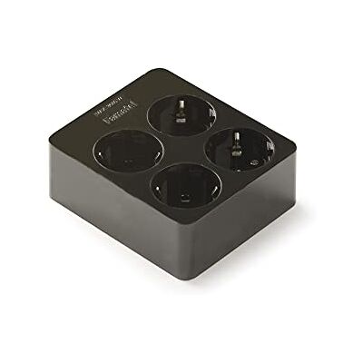 Famatel 2504-N sokkel met 4 stopcontacten TT zwart vierkant Famatel 2504-N sokkel met 4 stopcontacten TT zwart vierkant