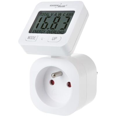 Green Blue GB615 Wattmeter Energiemeter 16A Max. 3680 W secundair geheugen (Franse stekker E) (Franse stekker E) Green Blue GB615 Wattmeter Energiemeter 16A Max. 3680 W secundair geheugen (Franse stekker E) (Franse stekker E)