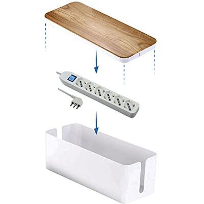Electraline 300177 kabelorganizer met meervoudige contactdoos, wit Electraline 300177 kabelorganizer met meervoudige contactdoos, wit