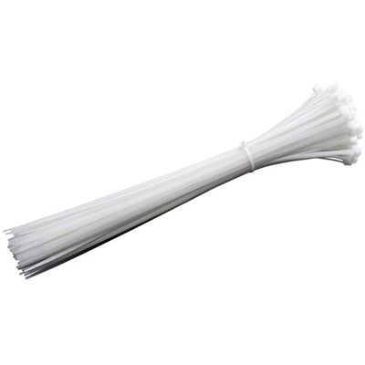 Meister Kabelbinders, praktische set, 50 stuks, wit, 200 x 4,8 mm, stevig nylon, vormvast, duurzaam en robuust, kabelbinderset voor bundelgoederen, kabelverbinders, 7452230 Meister Kabelbinders, praktische set, 50 stuks, wit, 200 x 4,8 mm, stevig nylon, vormvast, duurzaam en robuust, kabelbinderset voor bundelgoederen, kabelverbinders, 7452230