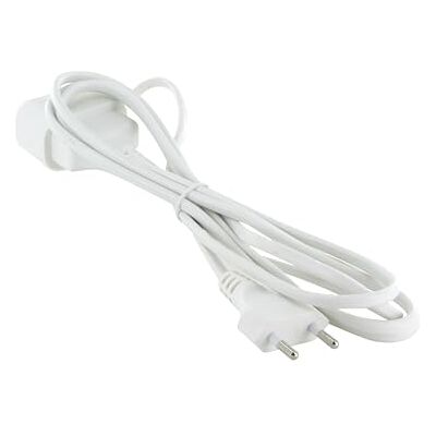 CHACON Verlengkabel, 6 A, 2 mm, wit, HO3VVH2-F, 2 x 0,75 mm² CHACON Verlengkabel, 6 A, 2 mm, wit, HO3VVH2-F, 2 x 0,75 mm²