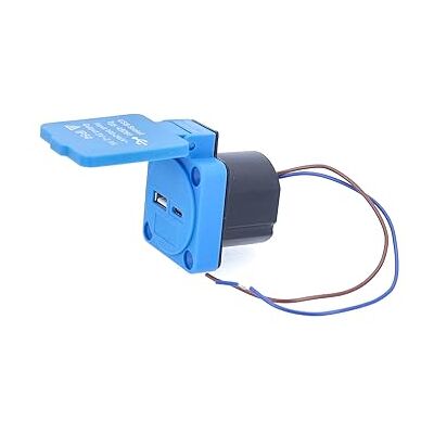 as - Schwabe as Schwabe Aanbouwstopcontact, inbouwstopcontact met 2 USB-poorten (1 x USB-A + 1 x USB-C, 5 V/2,1 A, voor gebruik binnen en buiten, met deksel, campingadapter, IP54, blauw, 45091 as - Schwabe as Schwabe Aanbouwstopcontact, inbouwstopcontact met 2 USB-poorten (1 x USB-A + 1 x USB-C, 5 V/2,1 A, voor gebruik binnen en buiten, met deksel, campingadapter, IP54, blauw, 45091