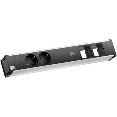Bachmann CONI 2 x CEE7/3 1 x USB C 60 W, geaard contact GST18 stekker Bachmann CONI 2 x CEE7/3 1 x USB C 60 W, geaard contact GST18 stekker