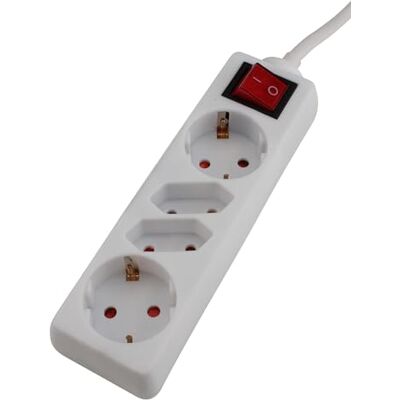 Unitec Tafelcontactdoos 2 Euro- en 2 geaarde stopcontacten, met verlichte aan/uit-schakelaar en kinderbeveiliging, kabellengte: 1,4 m, wit Unitec Tafelcontactdoos 2 Euro- en 2 geaarde stopcontacten, met verlichte aan/uit-schakelaar en kinderbeveiliging, kabellengte: 1,4 m, wit