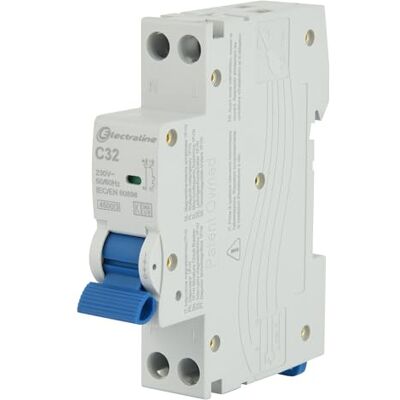 MARCA - Interruttore magnetotermico 32A 6KA 1P+N - Curve C - 240V - Circuit breaker MARCA - Interruttore magnetotermico 32A 6KA 1P+N - Curve C - 240V - Circuit breaker