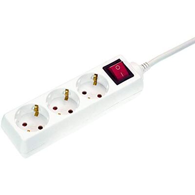 as - Schwabe as Schwabe 11361 3-Weg Stopcontactstrips met Schakelaar, IP20, 230 V/16 A, 1,4 meter Kabel, Wit as - Schwabe as Schwabe 11361 3-Weg Stopcontactstrips met Schakelaar, IP20, 230 V/16 A, 1,4 meter Kabel, Wit