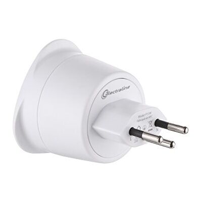 ELECTRALINE - 70052 - Wit - 3-polige aarding - Reiséndapter ELECTRALINE - 70052 - Wit - 3-polige aarding - Reiséndapter