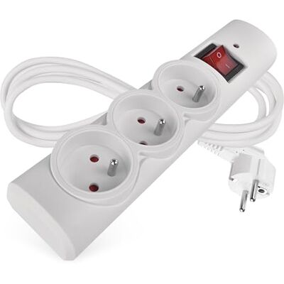 EMOS Overspanningsbeveiliging stekkerdoos met LED-display, 3-voudig, 1,5 m kabel 3 Franse stopcontacten voor binnen max. belasting 2300W / 10A PVC wit EMOS Overspanningsbeveiliging stekkerdoos met LED-display, 3-voudig, 1,5 m kabel 3 Franse stopcontacten voor binnen max. belasting 2300W / 10A PVC wit