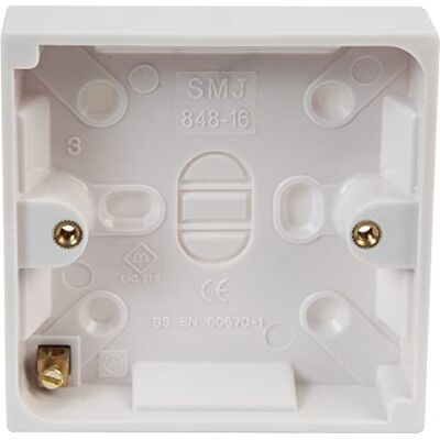 PRO-ELEC Pro Elec PE01009 1-bende witte opbouwmontage Pattress Box 16mm PRO-ELEC Pro Elec PE01009 1-bende witte opbouwmontage Pattress Box 16mm