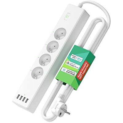 MEROSS WiFi Stekkerdoos - 16A, 4 AC & 4 USB, Timer MEROSS WiFi Stekkerdoos - 16A, 4 AC & 4 USB, Timer