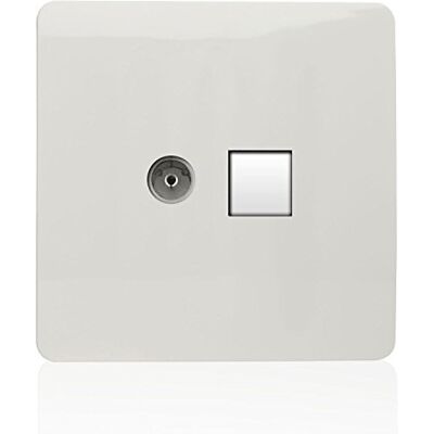 Trendi Artistiek Modern Glanzend Tactiele TV Co-axiaal Stopcontact - Wit Trendi Artistiek Modern Glanzend Tactiele TV Co-axiaal Stopcontact - Wit