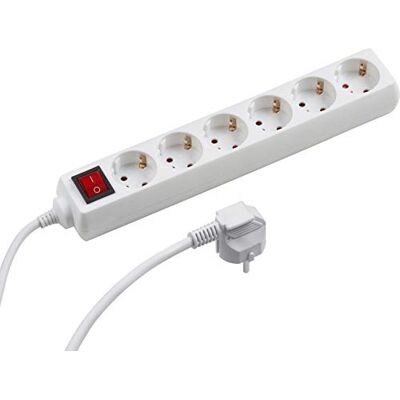 Meister stekkerdoos 6-voudig 1,4 m kabel wit kunststof kabel IP20 binnengebruik schakelaar/stekkerdoos/meervoudige stekkerdoos/tafelstopcontact/Tido 3-voudig / 7430510 Meister stekkerdoos 6-voudig 1,4 m kabel wit kunststof kabel IP20 binnengebruik schakelaar/stekkerdoos/meervoudige stekkerdoos/tafelstopcontact/Tido 3-voudig / 7430510
