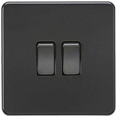 Knightsbridge SF3000MBB Schroefloze 2G 2-Weg Schakelaar Rockers, 230 V, Mat Zwart Knightsbridge SF3000MBB Schroefloze 2G 2-Weg Schakelaar Rockers, 230 V, Mat Zwart