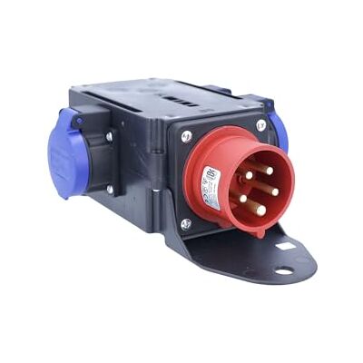 as - Schwabe as Schwabe MIXO CEE adapter 16 A 400 V, 3 x T23 IP55, bouwstroomverdeler, IP44 spatwaterdicht as - Schwabe as Schwabe MIXO CEE adapter 16 A 400 V, 3 x T23 IP55, bouwstroomverdeler, IP44 spatwaterdicht