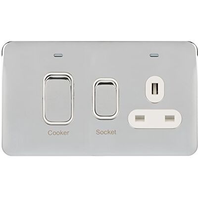 Schneider Electric Lisse GGBL4001WPC GGBL4001WPC GGBL4001WPC DECO schroefbesturingseenheid met neondisplay 45 A, gepolijst chroom met wit inzetstuk Schneider Electric Lisse GGBL4001WPC GGBL4001WPC GGBL4001WPC DECO schroefbesturingseenheid met neondisplay 45 A, gepolijst chroom met wit inzetstuk