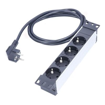 as - Schwabe as Schwabe 10 inch aluminium stekkerdoos, 4-voudig, 2 m H05VV-F 3G1,5 met houders, 230V/16A/3500W, voor serverkasten, zwart/zilver, IP20, as - Schwabe as Schwabe 10 inch aluminium stekkerdoos, 4-voudig, 2 m H05VV-F 3G1,5 met houders, 230V/16A/3500W, voor serverkasten, zwart/zilver, IP20,