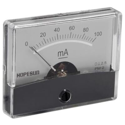 Velleman AIM60100 gelijkstroommeter voor 100 mA DC analoog, meerkleurig, 60 mm x 47 mm Velleman AIM60100 gelijkstroommeter voor 100 mA DC analoog, meerkleurig, 60 mm x 47 mm