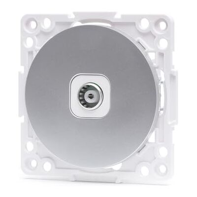 VoltShine Aansluitstuk voor Duits/Frans 1-voudig tv-stopcontact in elegant zilver ideaal voor moderne en functionele installaties kwaliteit en design in één product VoltShine Aansluitstuk voor Duits/Frans 1-voudig tv-stopcontact in elegant zilver ideaal voor moderne en functionele installaties kwaliteit en design in één product