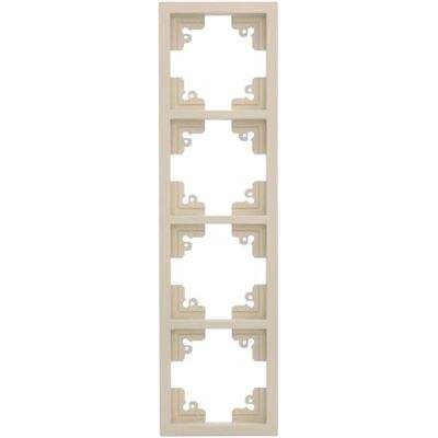 Unitec Afdekraam 4-voudig Miami, voor stopcontacten en schakelaars, IP20, glanzend, sahara beige, 1 stuk Unitec Afdekraam 4-voudig Miami, voor stopcontacten en schakelaars, IP20, glanzend, sahara beige, 1 stuk