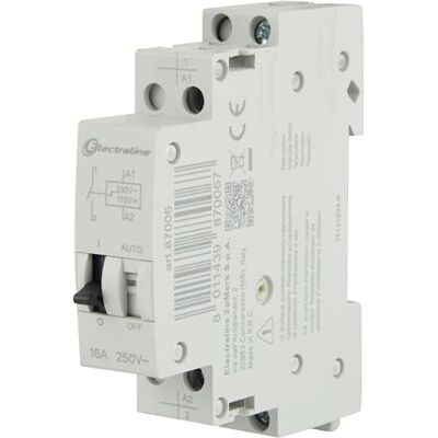 Electraline 87006 Relais schakelaar, 16A contactor, 230V, 1NO Electraline 87006 Relais schakelaar, 16A contactor, 230V, 1NO