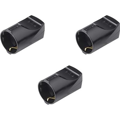 Meister Veiligheidscontactkoppeling 3 stuks kunststof zwart 250 V 16 A maximale kabeldoorsnede 2,5 mm² IP20 binnen rechte invoer/Schuko-koppeling met trekontlasting / 7421650 Meister Veiligheidscontactkoppeling 3 stuks kunststof zwart 250 V 16 A maximale kabeldoorsnede 2,5 mm² IP20 binnen rechte invoer/Schuko-koppeling met trekontlasting / 7421650