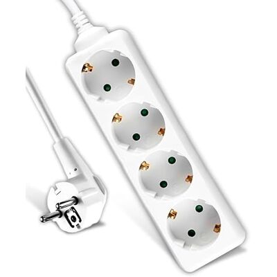 V-TAC Stekkerdoos, 4 stopcontacten en 1,5 m lange kabel, 4 stopcontacten, 16 A, geaard voor thuis, kantoor, winkel, garage, 250 V, compact en praktisch V-TAC Stekkerdoos, 4 stopcontacten en 1,5 m lange kabel, 4 stopcontacten, 16 A, geaard voor thuis, kantoor, winkel, garage, 250 V, compact en praktisch