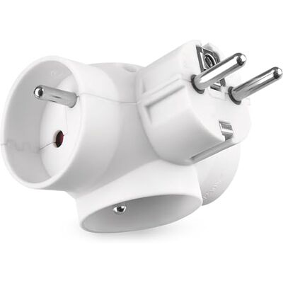 EMOS 3X Franse stopcontactadapter voor binnenshuis (IP20) belasting max. 250V/16A/3680W wit Frans type EMOS 3X Franse stopcontactadapter voor binnenshuis (IP20) belasting max. 250V/16A/3680W wit Frans type