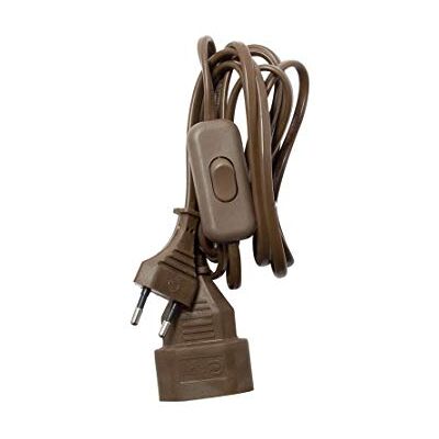CHACON Verlengsnoer met schakelaar – bruin – 2 m CHACON Verlengsnoer met schakelaar – bruin – 2 m