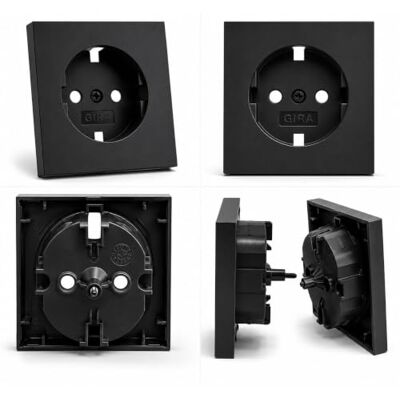 Gira 4920005 afdekking voor stopcontact systeem 55 zwart Gira 4920005 afdekking voor stopcontact systeem 55 zwart