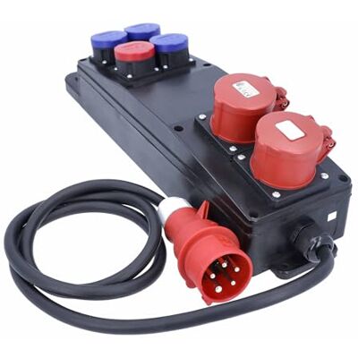 as - Schwabe as Schwabe Massief rubberen stekkerdoos, CEE 16 A 400 V, 4 x T23 IP55, 1 x T25 IP55, 2 x CEE 16 A, 2 m H07RN-F, IP44 spatwaterdicht as - Schwabe as Schwabe Massief rubberen stekkerdoos, CEE 16 A 400 V, 4 x T23 IP55, 1 x T25 IP55, 2 x CEE 16 A, 2 m H07RN-F, IP44 spatwaterdicht