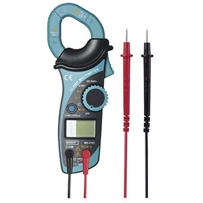 EMOS M0305 digitale tangmultimeter met leren tas, klemmeter, spanningstester, spanningstester, AC, DC multimeter met geheugen EMOS M0305 digitale tangmultimeter met leren tas, klemmeter, spanningstester, spanningstester, AC, DC multimeter met geheugen
